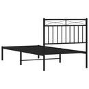 vidaXL fekete fém ágykeret fejtámlával 90 x 190 cm