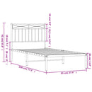 vidaXL fekete fém ágykeret fejtámlával 90 x 190 cm