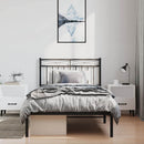 vidaXL fekete fém ágykeret fejtámlával 100 x 200 cm