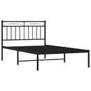 vidaXL fekete fém ágykeret fejtámlával 100 x 200 cm