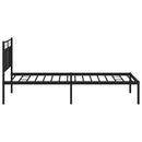 vidaXL fekete fém ágykeret fejtámlával 100 x 200 cm