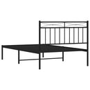 vidaXL fekete fém ágykeret fejtámlával 100 x 200 cm