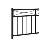 vidaXL fekete fém ágykeret fejtámlával 100 x 200 cm