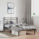 vidaXL fekete fém ágykeret fejtámlával 100 x 200 cm