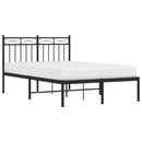 vidaXL fekete fém ágykeret fejtámlával 120 x 200 cm