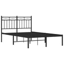 vidaXL fekete fém ágykeret fejtámlával 120 x 200 cm