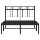 vidaXL fekete fém ágykeret fejtámlával 120 x 200 cm