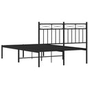 vidaXL fekete fém ágykeret fejtámlával 120 x 200 cm