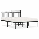 vidaXL fekete fém ágykeret fejtámlával 135 x 190 cm