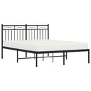 vidaXL fekete fém ágykeret fejtámlával 135 x 190 cm