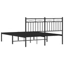 vidaXL fekete fém ágykeret fejtámlával 135 x 190 cm