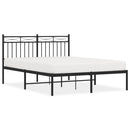 vidaXL fekete fém ágykeret fejtámlával 140 x 190 cm