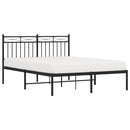 vidaXL fekete fém ágykeret fejtámlával 140 x 190 cm