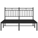 vidaXL fekete fém ágykeret fejtámlával 140 x 190 cm