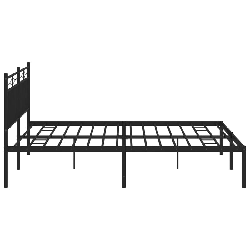 vidaXL fekete fém ágykeret fejtámlával 180 x 200 cm