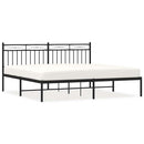 vidaXL fekete fém ágykeret fejtámlával 183 x 213 cm
