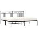 vidaXL fekete fém ágykeret fejtámlával 183 x 213 cm