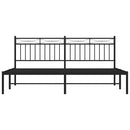 vidaXL fekete fém ágykeret fejtámlával 183 x 213 cm