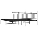 vidaXL fekete fém ágykeret fejtámlával 183 x 213 cm