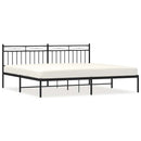 vidaXL fekete fém ágykeret fejtámlával 193 x 203 cm