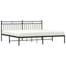 vidaXL fekete fém ágykeret fejtámlával 193 x 203 cm