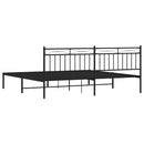 vidaXL fekete fém ágykeret fejtámlával 193 x 203 cm