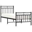 vidaXL fekete fém ágykeret fej- és lábtámlával 80 x 200 cm