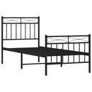 vidaXL fekete fém ágykeret fej- és lábtámlával 80 x 200 cm
