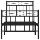 vidaXL fekete fém ágykeret fej- és lábtámlával 80 x 200 cm