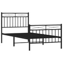 vidaXL fekete fém ágykeret fej- és lábtámlával 90 x 200 cm