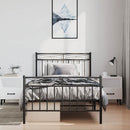 vidaXL fekete fém ágykeret fej- és lábtámlával 100 x 190 cm