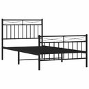 vidaXL fekete fém ágykeret fej- és lábtámlával 100 x 190 cm