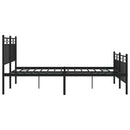 vidaXL fekete fém ágykeret fej- és lábtámlával 135 x 190 cm