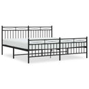 vidaXL fekete fém ágykeret fej- és lábtámlával 183 x 213 cm