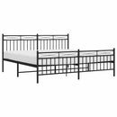 vidaXL fekete fém ágykeret fej- és lábtámlával 183 x 213 cm