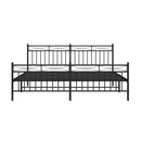 vidaXL fekete fém ágykeret fej- és lábtámlával 183 x 213 cm