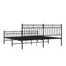 vidaXL fekete fém ágykeret fej- és lábtámlával 183 x 213 cm