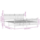 vidaXL fekete fém ágykeret fej- és lábtámlával 183 x 213 cm