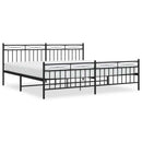 vidaXL fekete fém ágykeret fej- és lábtámlával 193 x 203 cm