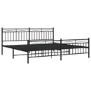 vidaXL fekete fém ágykeret fej- és lábtámlával 193 x 203 cm