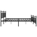 vidaXL fekete fém ágykeret fej- és lábtámlával 193 x 203 cm