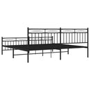 vidaXL fekete fém ágykeret fej- és lábtámlával 193 x 203 cm