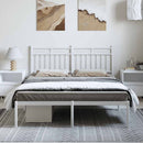 vidaXL fehér fém ágykeret fejtámlával 135 x 190 cm