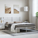 vidaXL fehér fém ágykeret fejtámlával 135 x 190 cm
