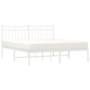 vidaXL fehér fém ágykeret fejtámlával 150 x 200 cm