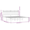 vidaXL fehér fém ágykeret fejtámlával 150 x 200 cm