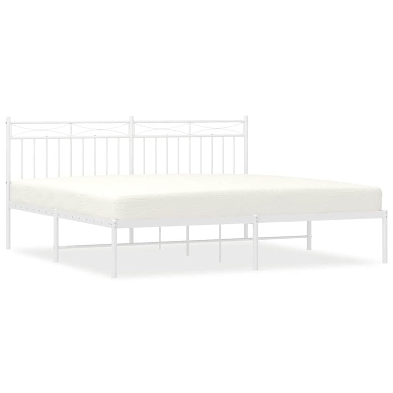 vidaXL fehér fém ágykeret fejtámlával 183 x 213 cm