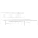 vidaXL fehér fém ágykeret fejtámlával 200 x 200 cm