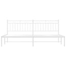 vidaXL fehér fém ágykeret fejtámlával 200 x 200 cm