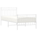vidaXL fehér fém ágykeret fej- és lábtámlával 90 x 190 cm